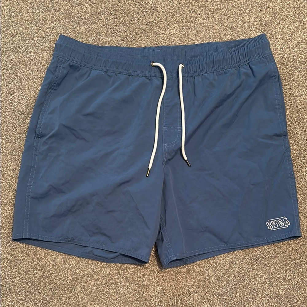 RVCA Blue Swim Trunks Quick-Dry Elastic Waist